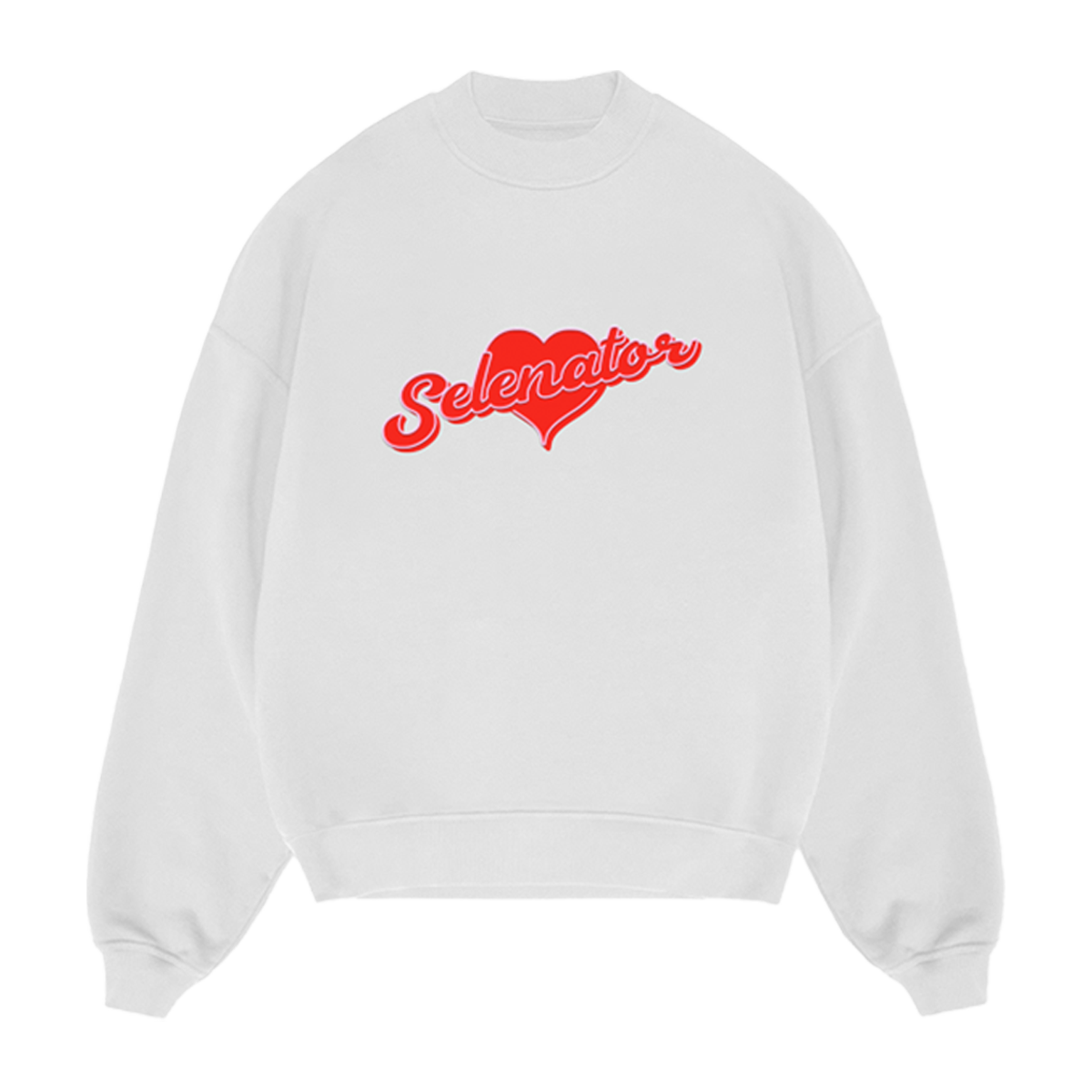 Selenator White Heart Crewneck - Selena Gomez