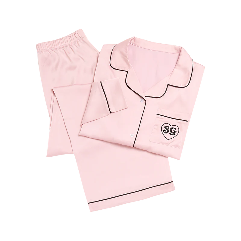 Selena Gomez - Pink Satin SG Heart Pajama Set