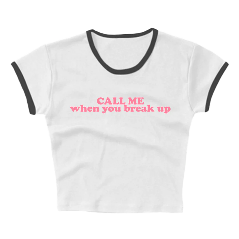 Selena Gomez - Call Me When You Break Up Baby Rib Crop Ringer