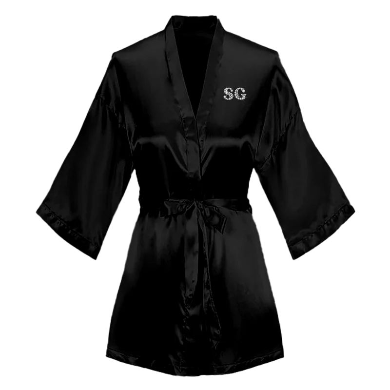 Selena Gomez - Marquise Diamond Black Satin Robe