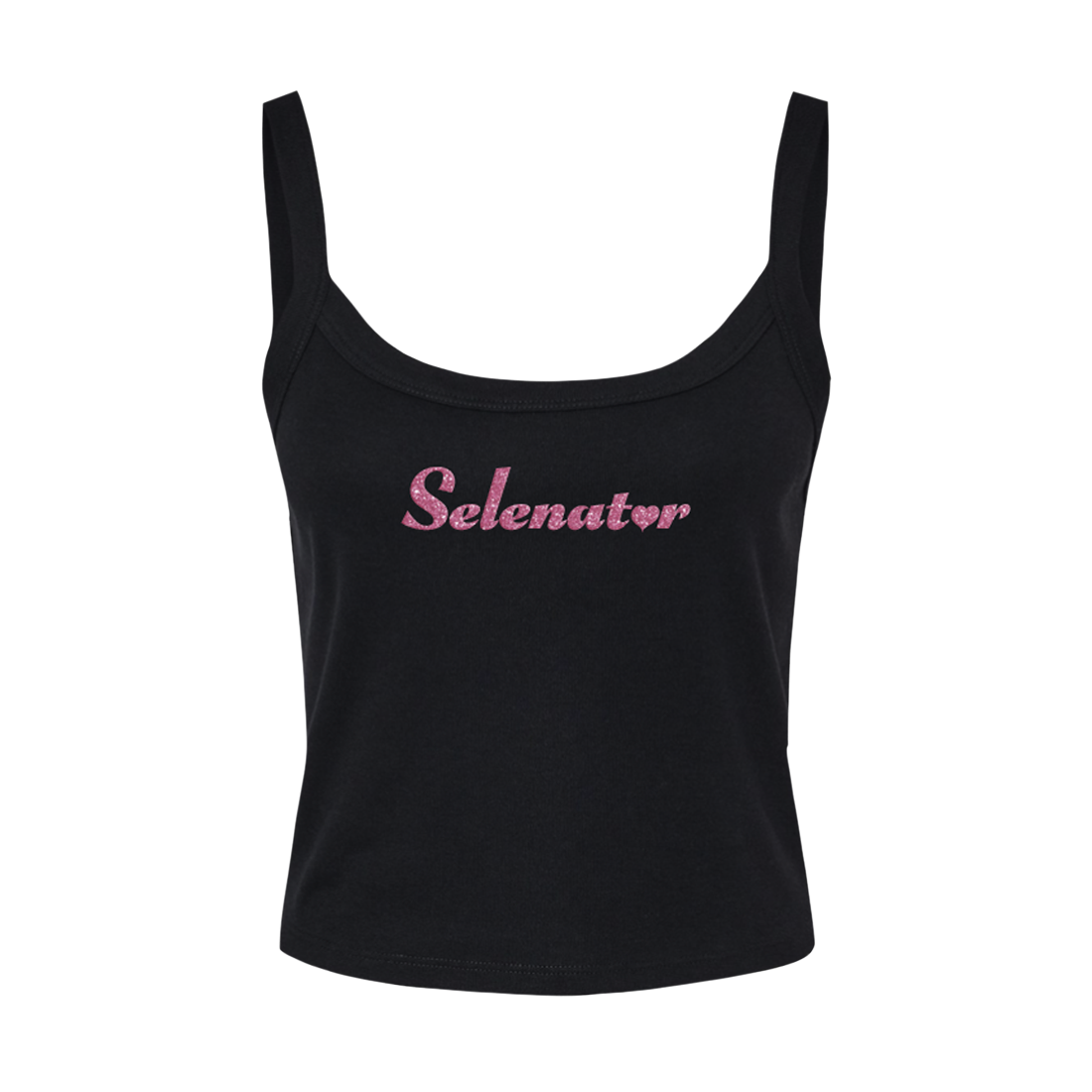 Selenator Script Pink Glitter Tank - Selena Gomez