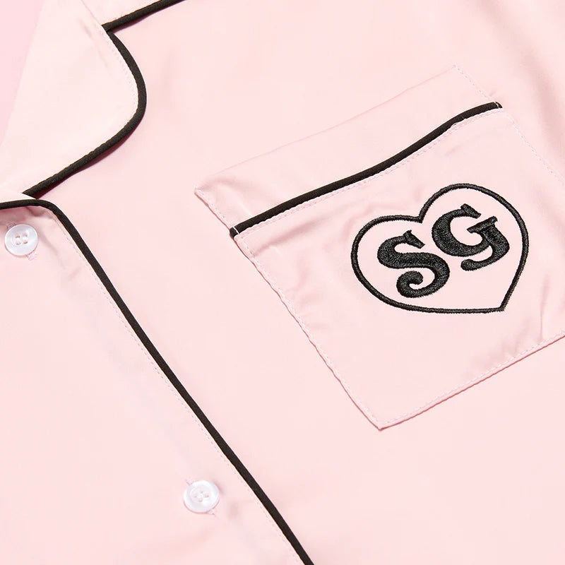 Selena Gomez - Pink Satin SG Heart Pajama Set